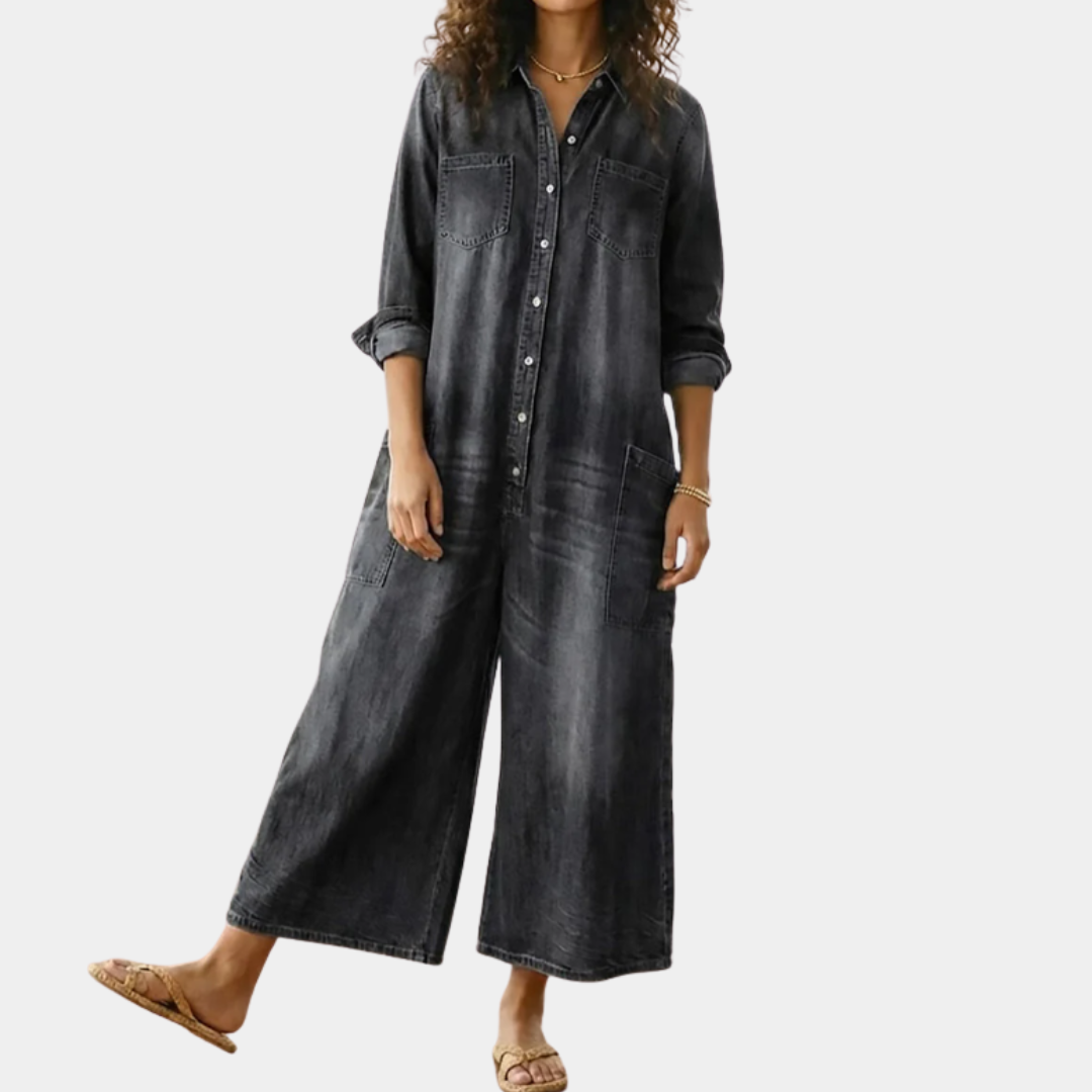 Harper | Wide Leg Denim Jumpsuit