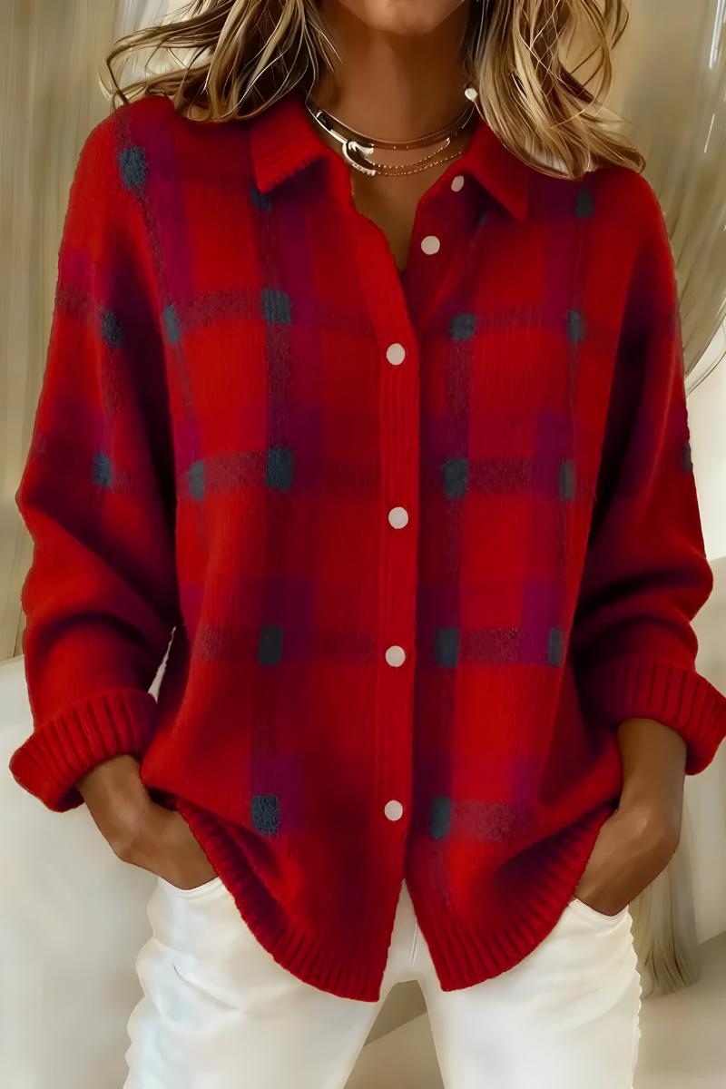 Gigliola | Plaid Knit Cardigan