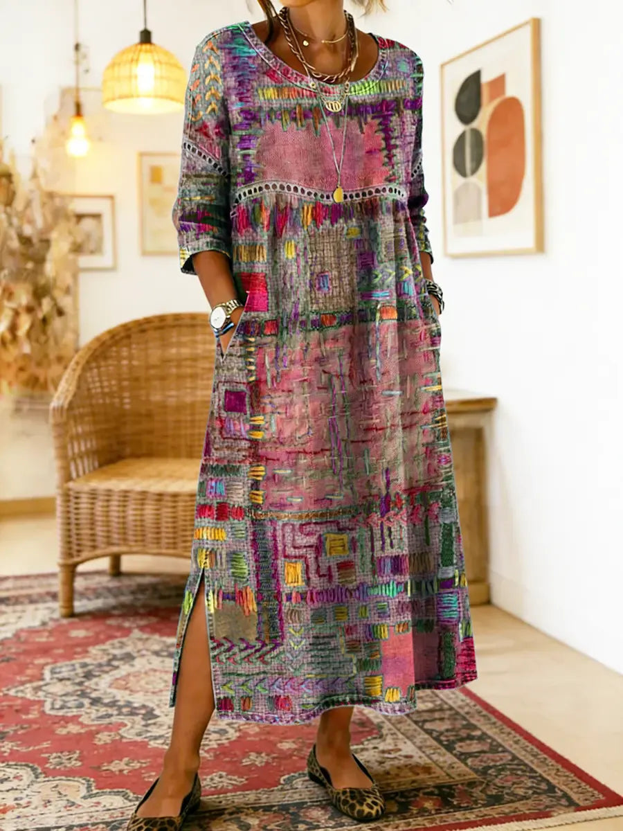 Alina | Ethnic Patchwork Maxi Dress
