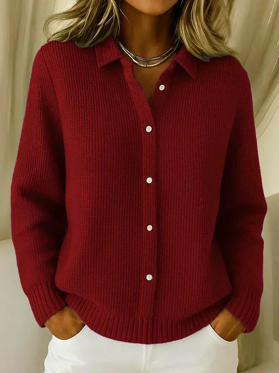 Romana | Textured Knit Cardigan with Buttons