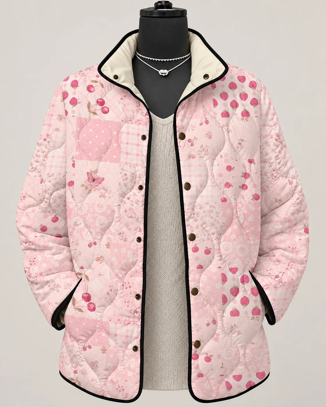 Lillian | Berry Patchwork Jacket