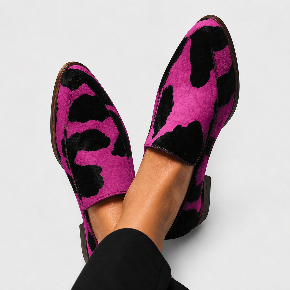 Paloma | Cow Print Loafers