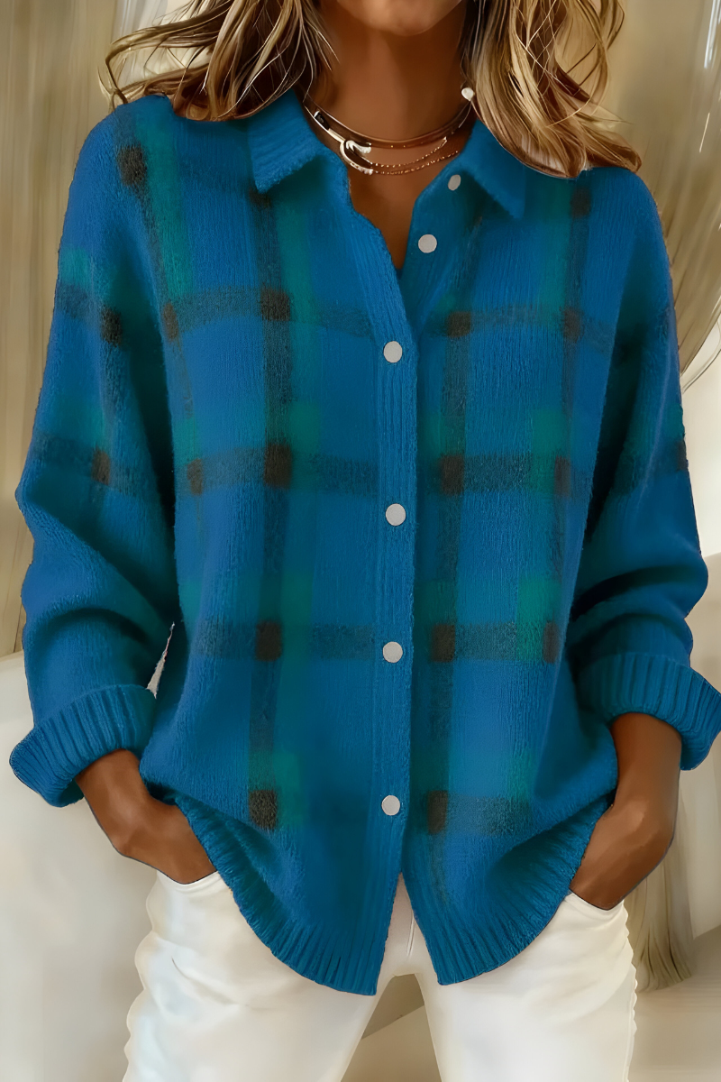 Gigliola | Plaid Knit Cardigan