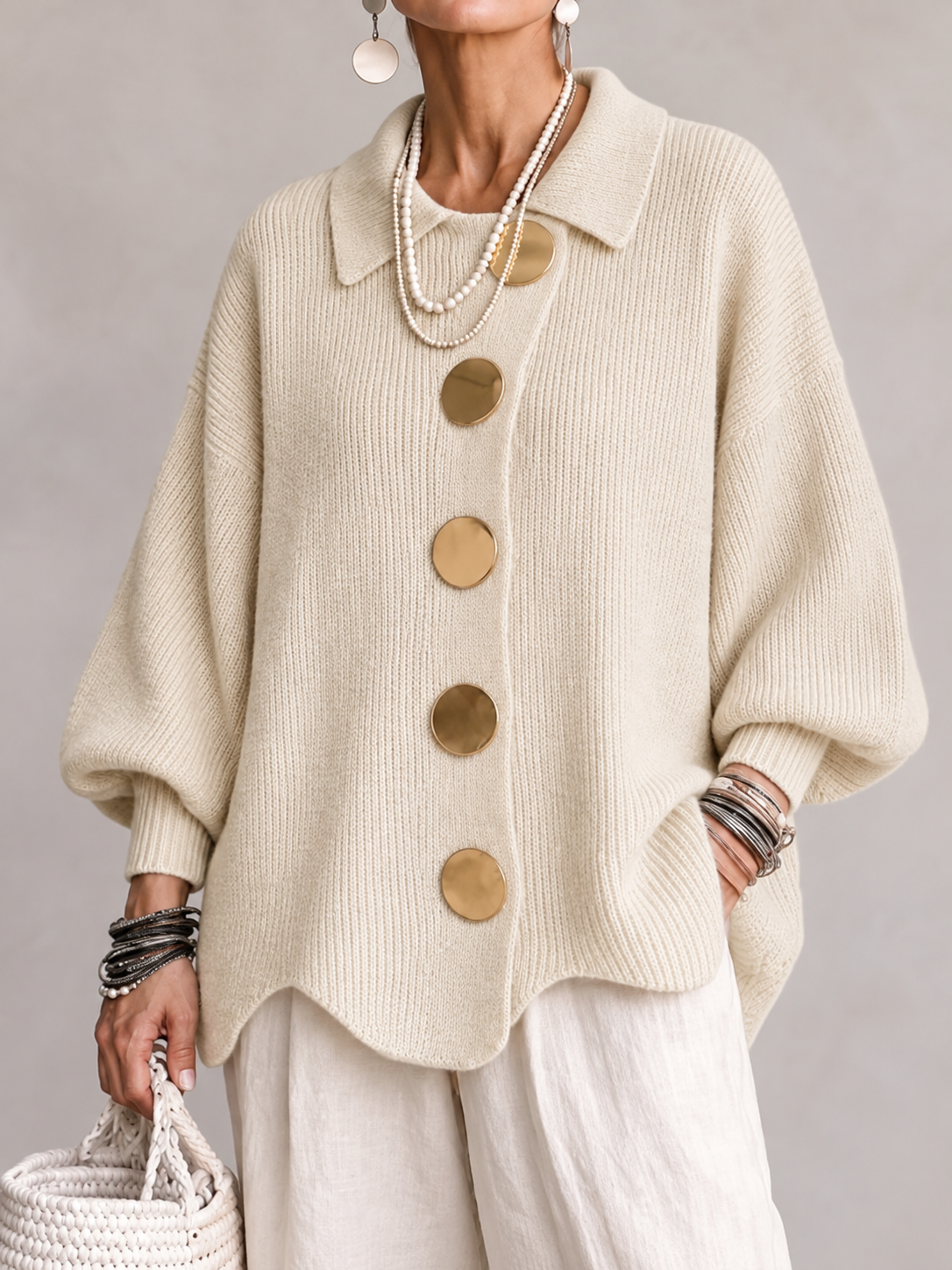 Ardelle | Oversized Collared Cardigan