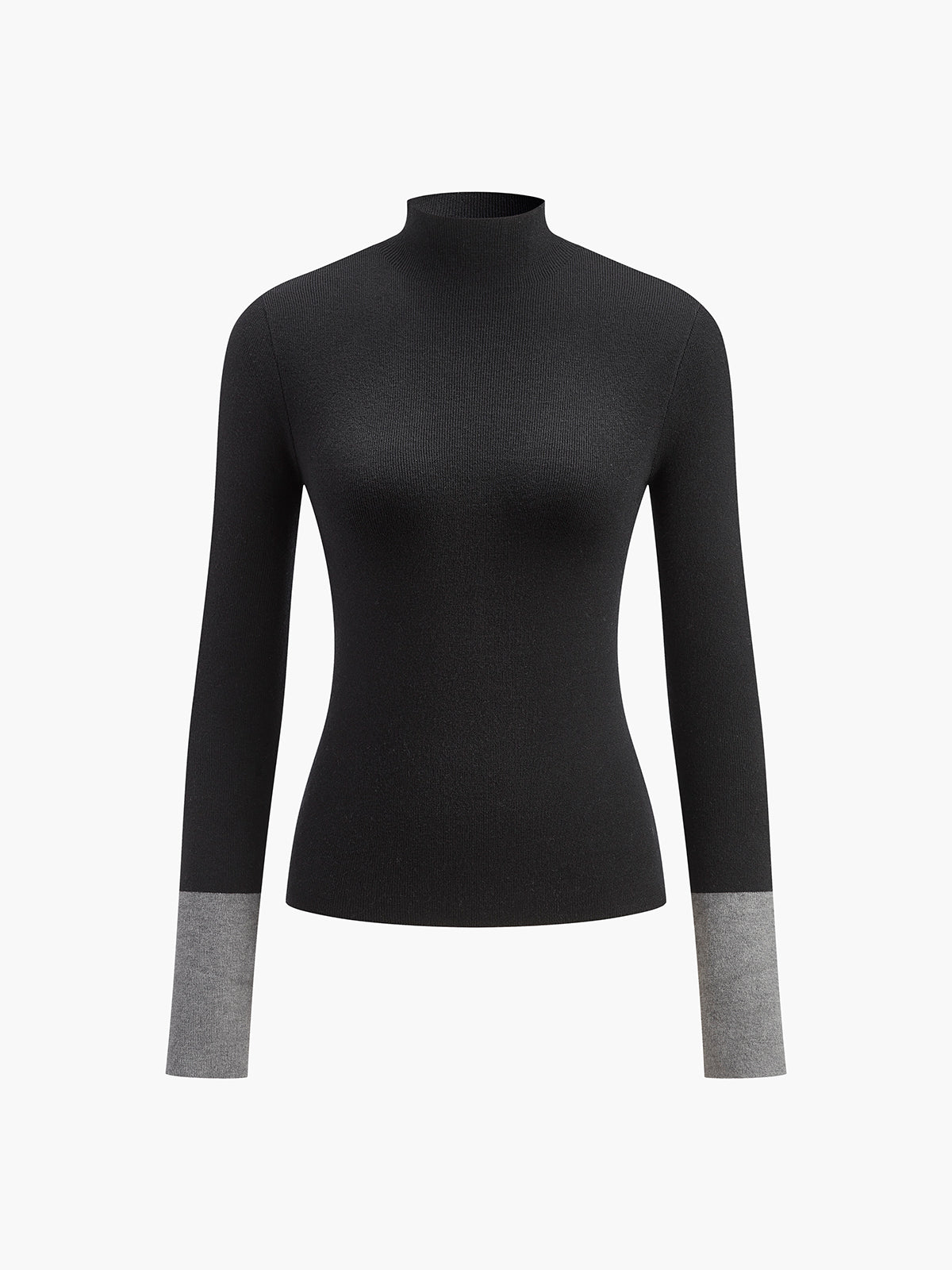 Isla | Contrast Cuff Mock Neck Sweater