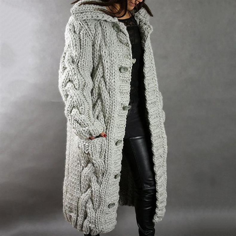 Enid | Cozy Hooded Longline Cardigan