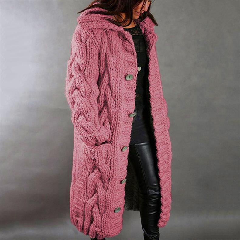 Enid | Cozy Hooded Longline Cardigan