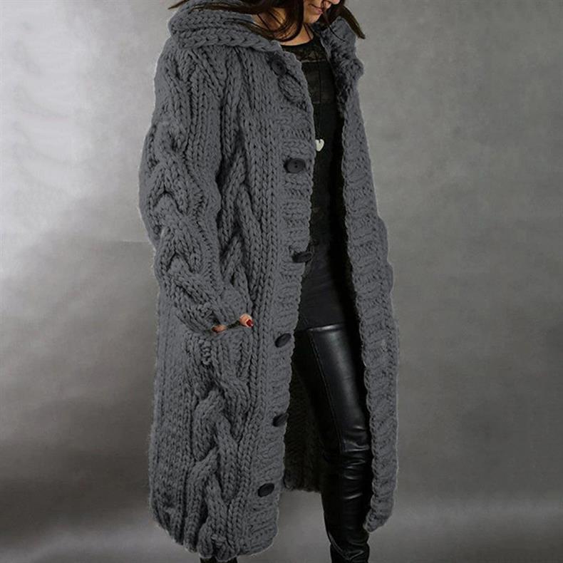 Enid | Cozy Hooded Longline Cardigan