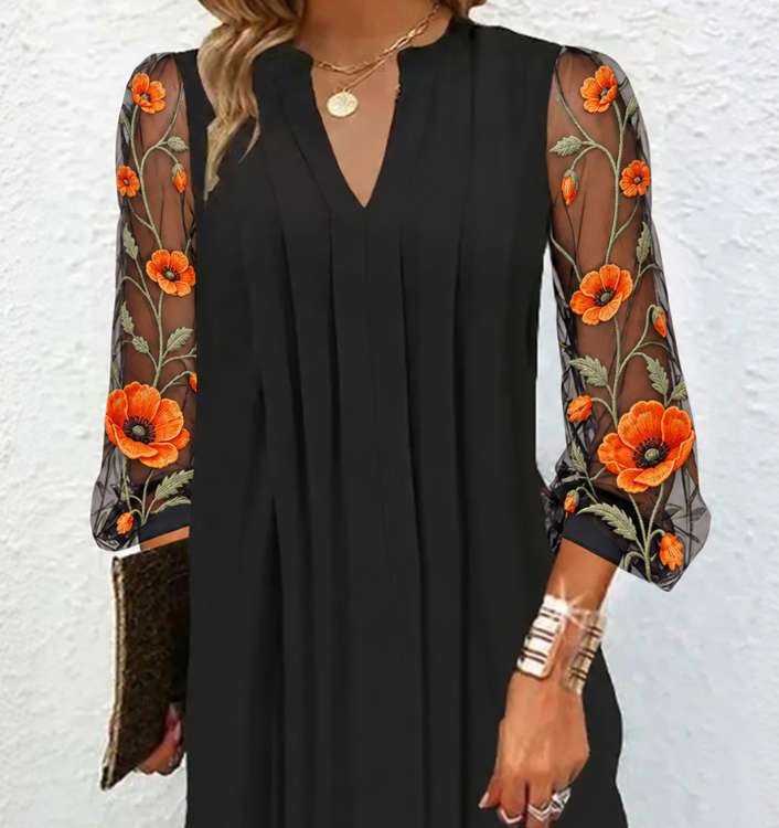 Vamille | Floral Mesh Dress