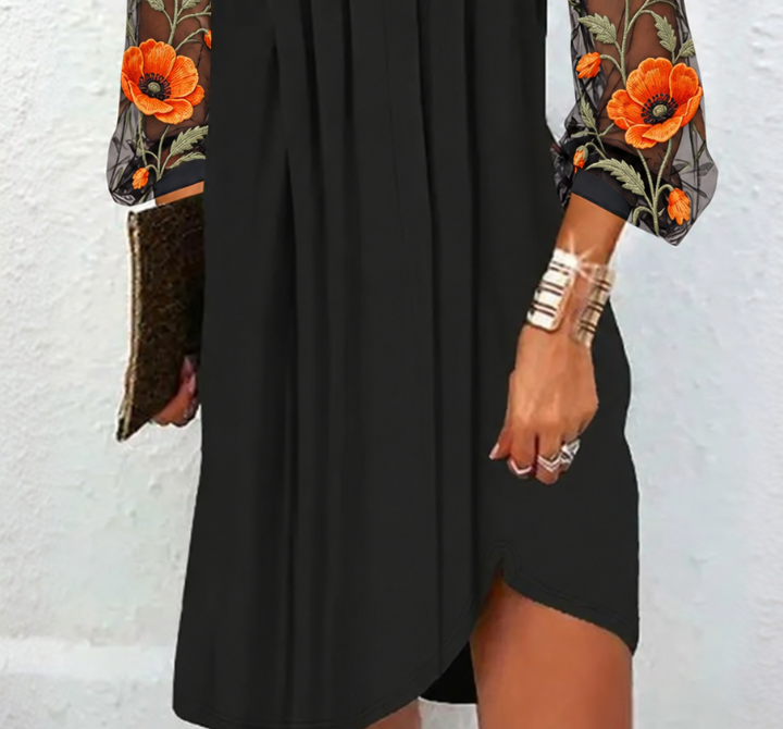 Vamille | Floral Mesh Dress