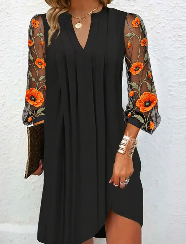 Vamille | Floral Mesh Dress
