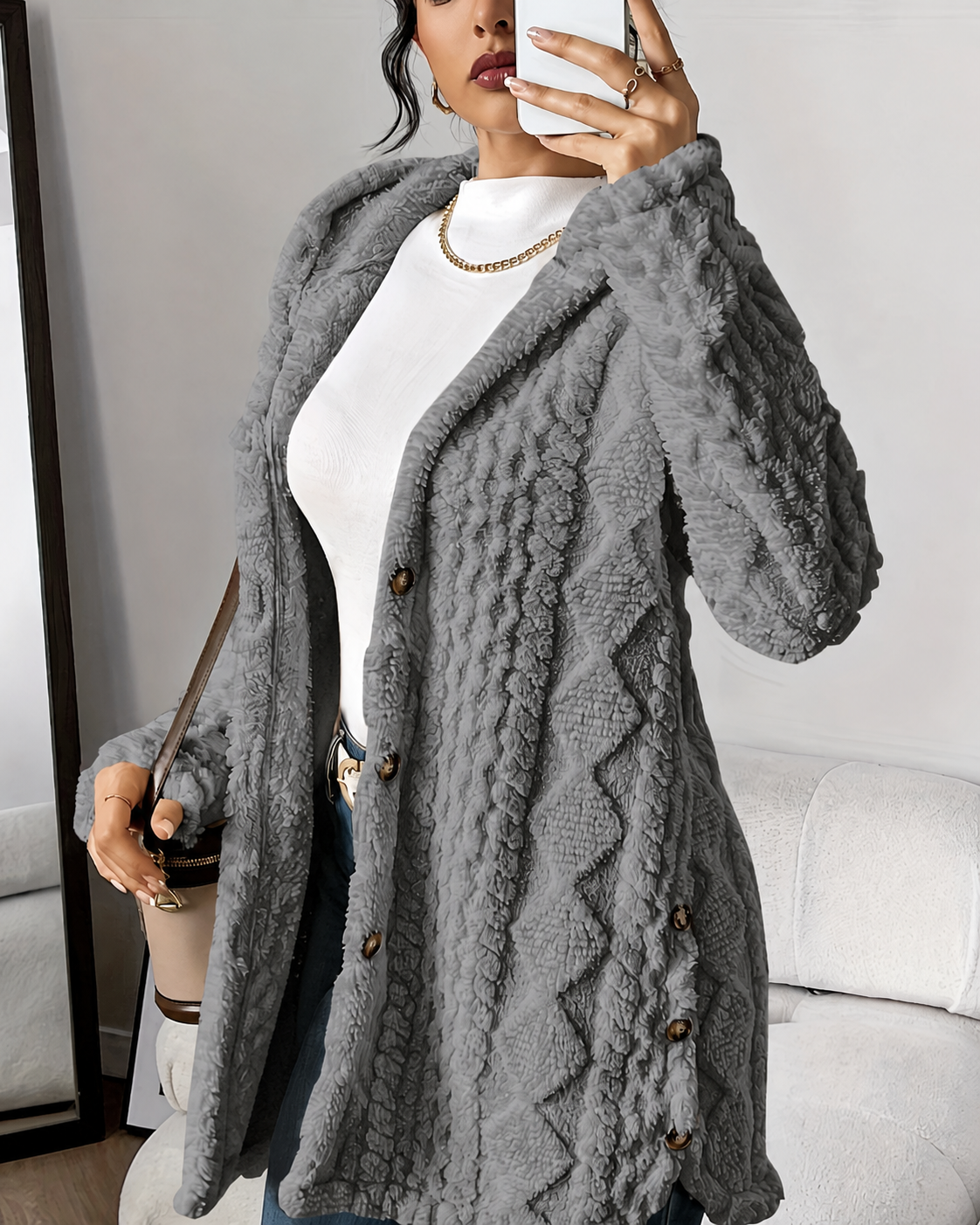 Adriana | Plush Hooded Cardigan