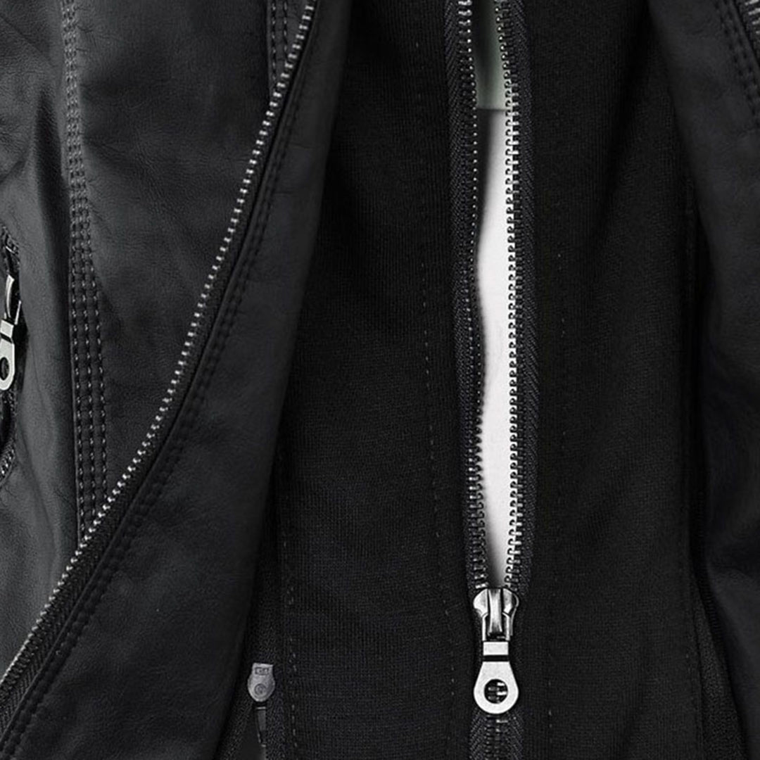 Cosima | Hooded Zip Up Moto Jacket
