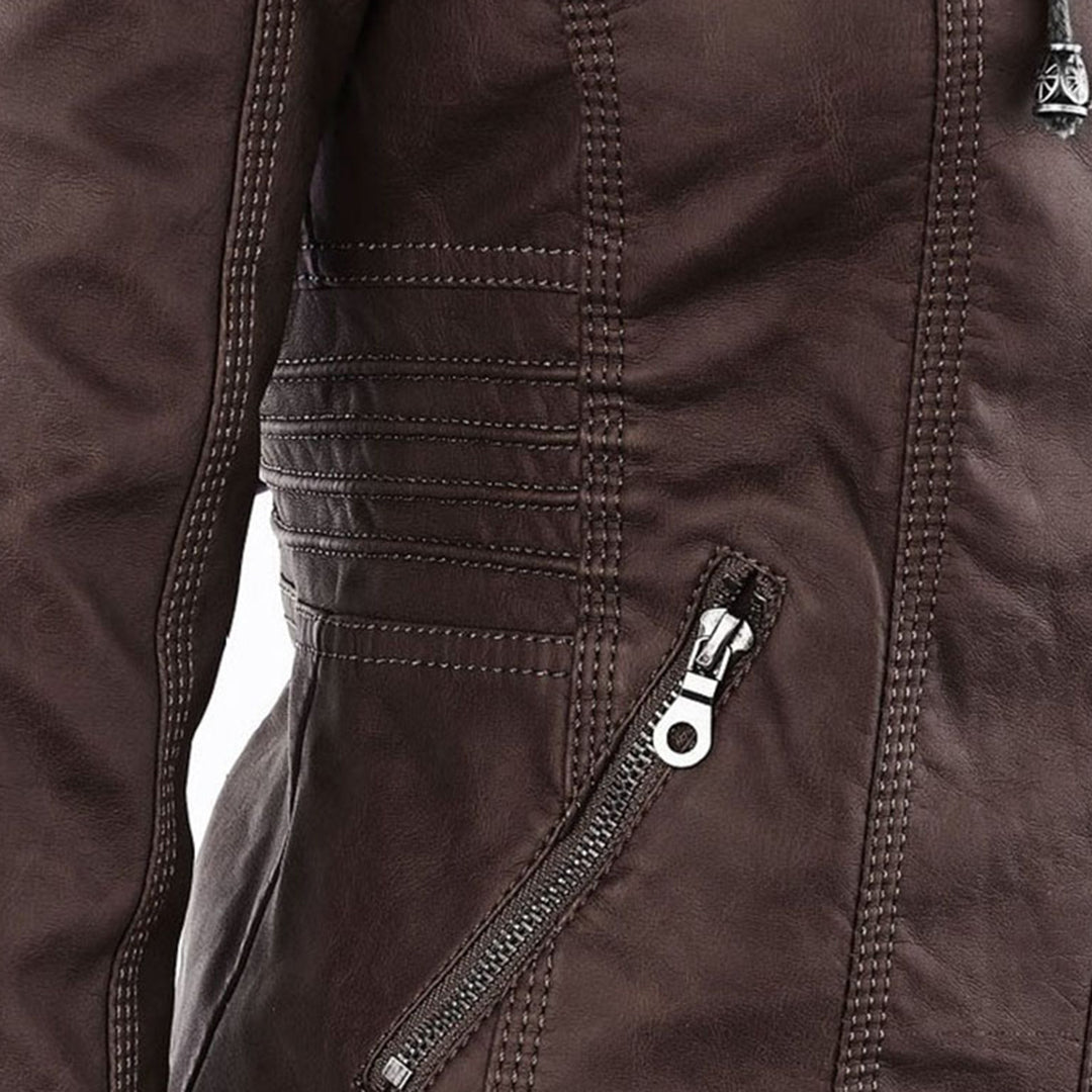Cosima | Hooded Zip Up Moto Jacket