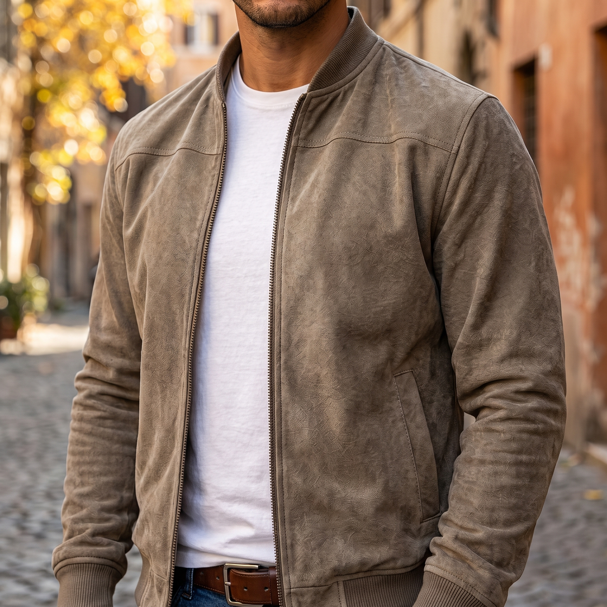 Vincent | Elegant Suede Bomber