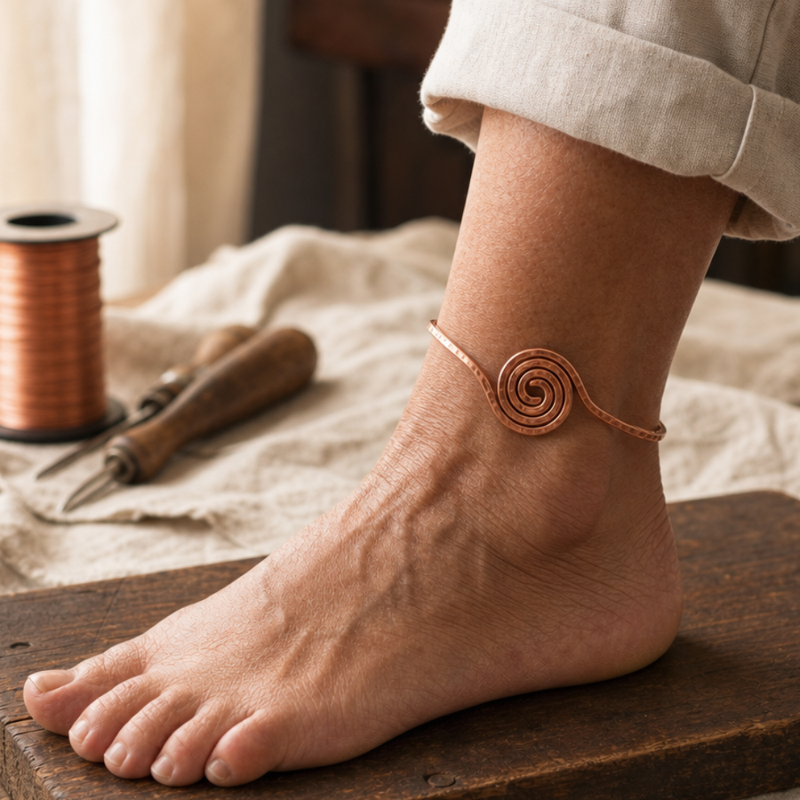 Coil Copper Anklet