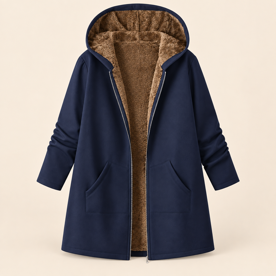 Evelyn | Cozy Sherpa Lined Hooded Coat