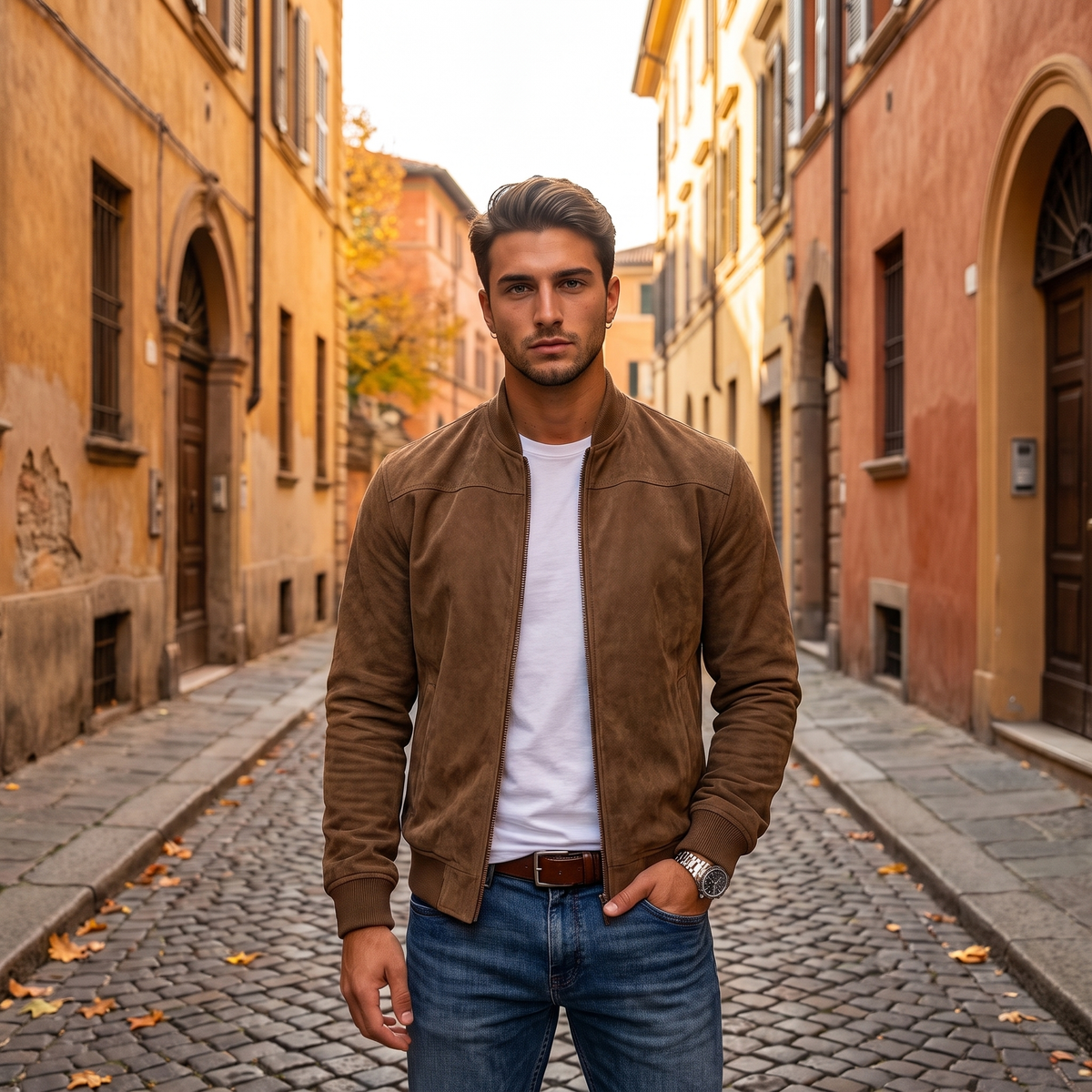 Vincent | Elegant Suede Bomber
