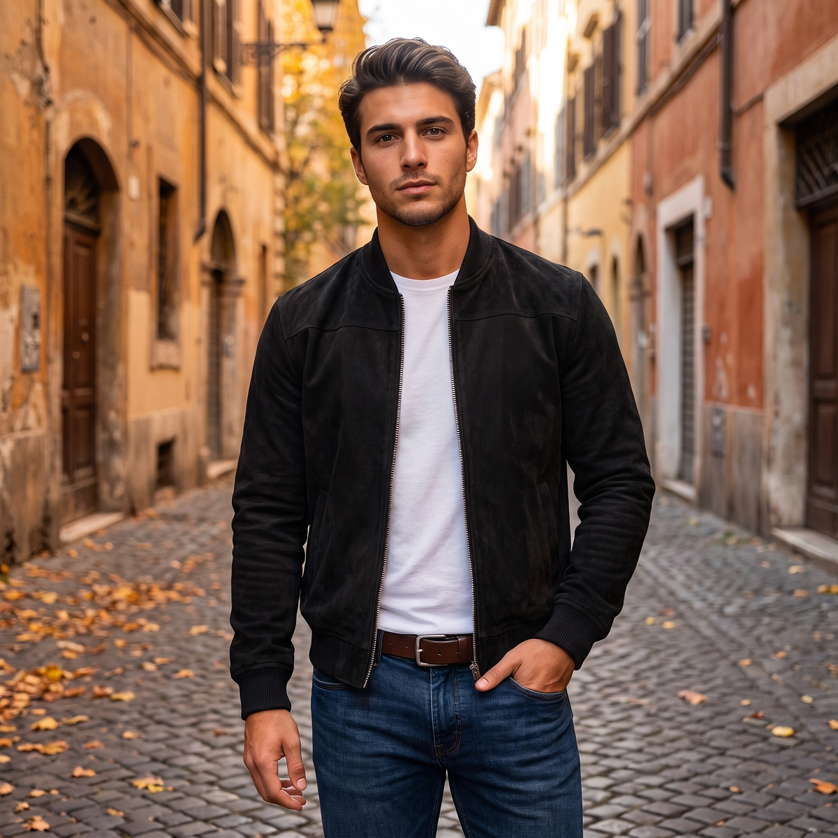 Vincent | Elegant Suede Bomber