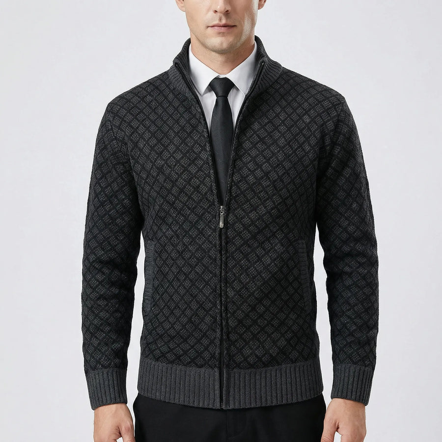Owen | High Neck Zip Cardigan