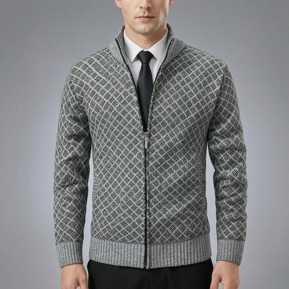 Owen | High Neck Zip Cardigan
