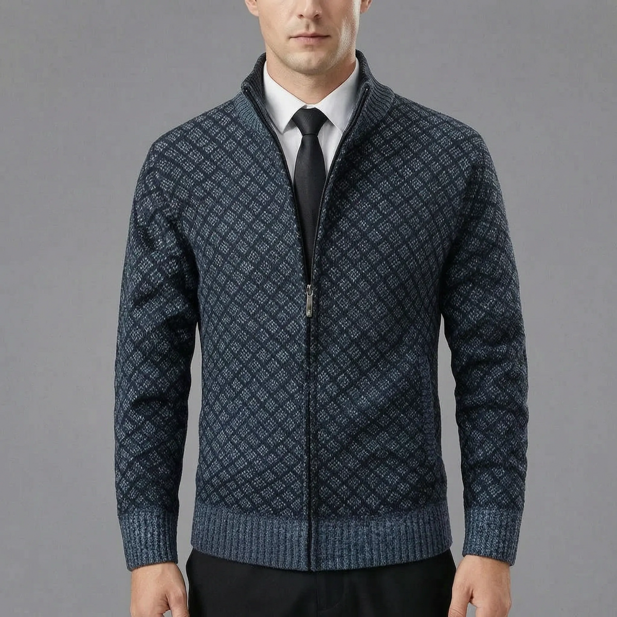 Owen | High Neck Zip Cardigan