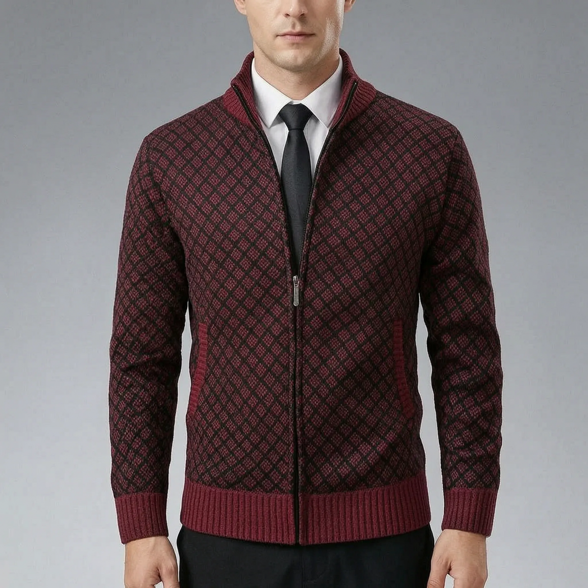 Owen | High Neck Zip Cardigan
