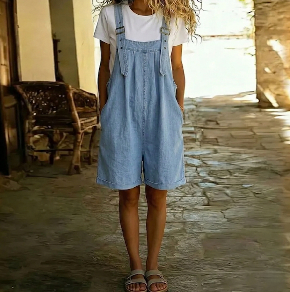 Harlow | Denim Short Overalls