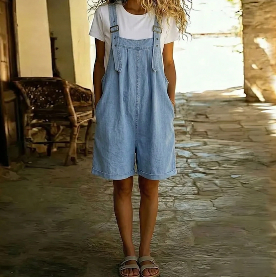 Harlow | Denim Short Overalls