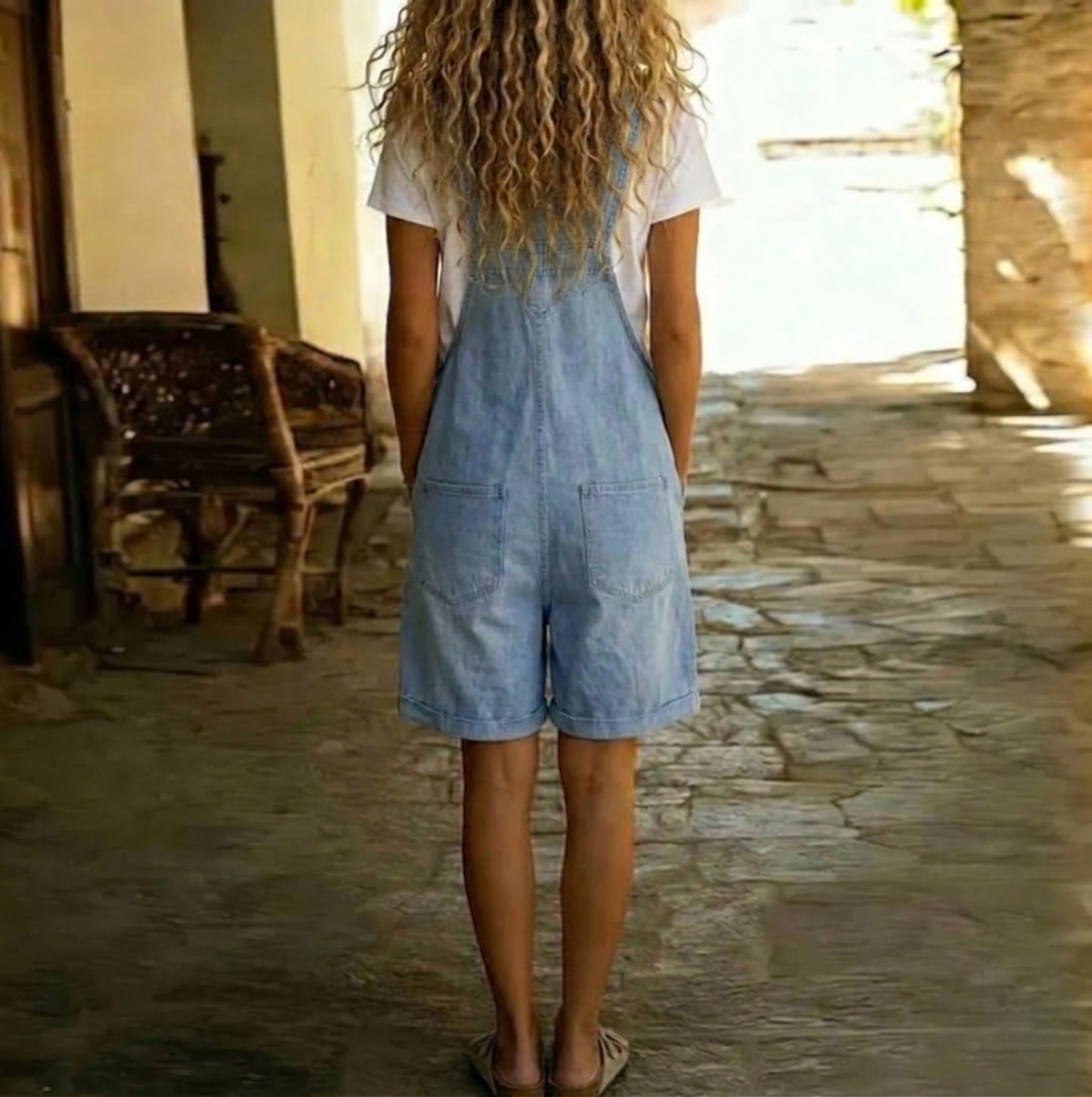Harlow | Denim Short Overalls