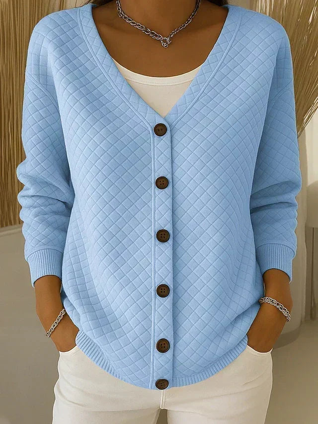 Severina | Quilted Knit Cardigan with Buttons
