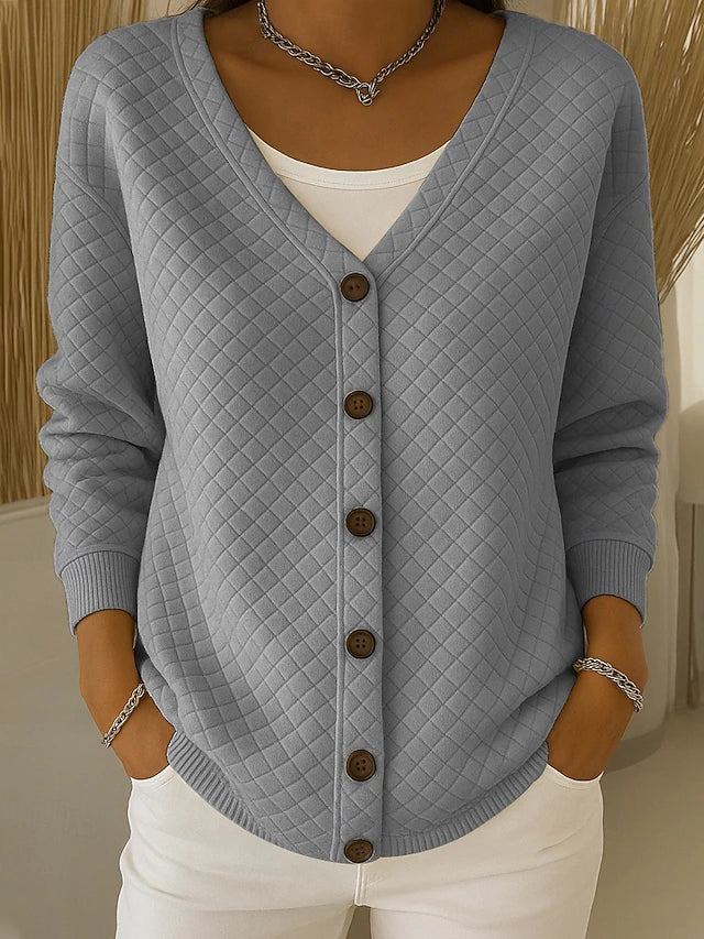 Severina | Quilted Knit Cardigan with Buttons