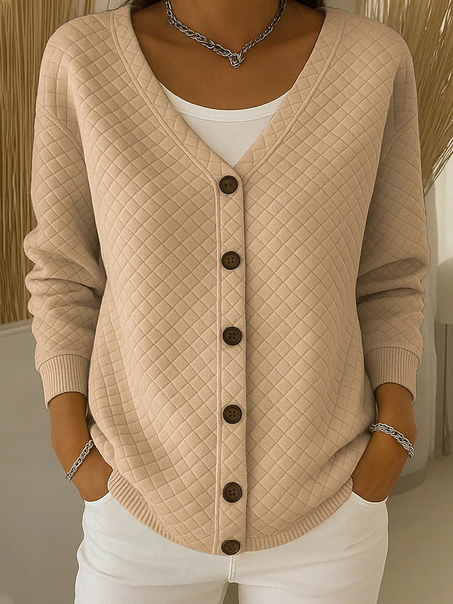 Severina | Quilted Knit Cardigan with Buttons