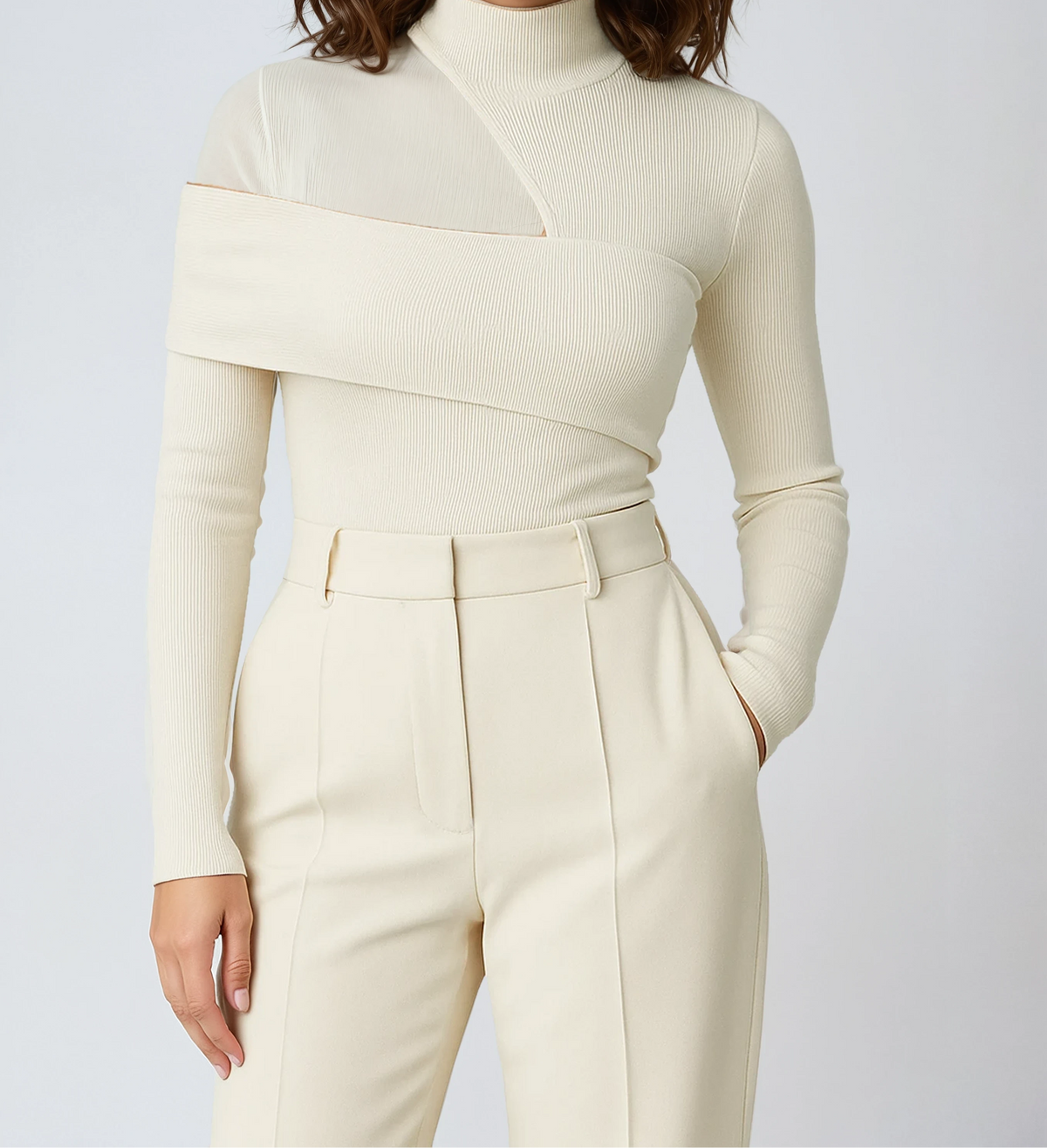 Ginevra | Asymmetric High Neck Top