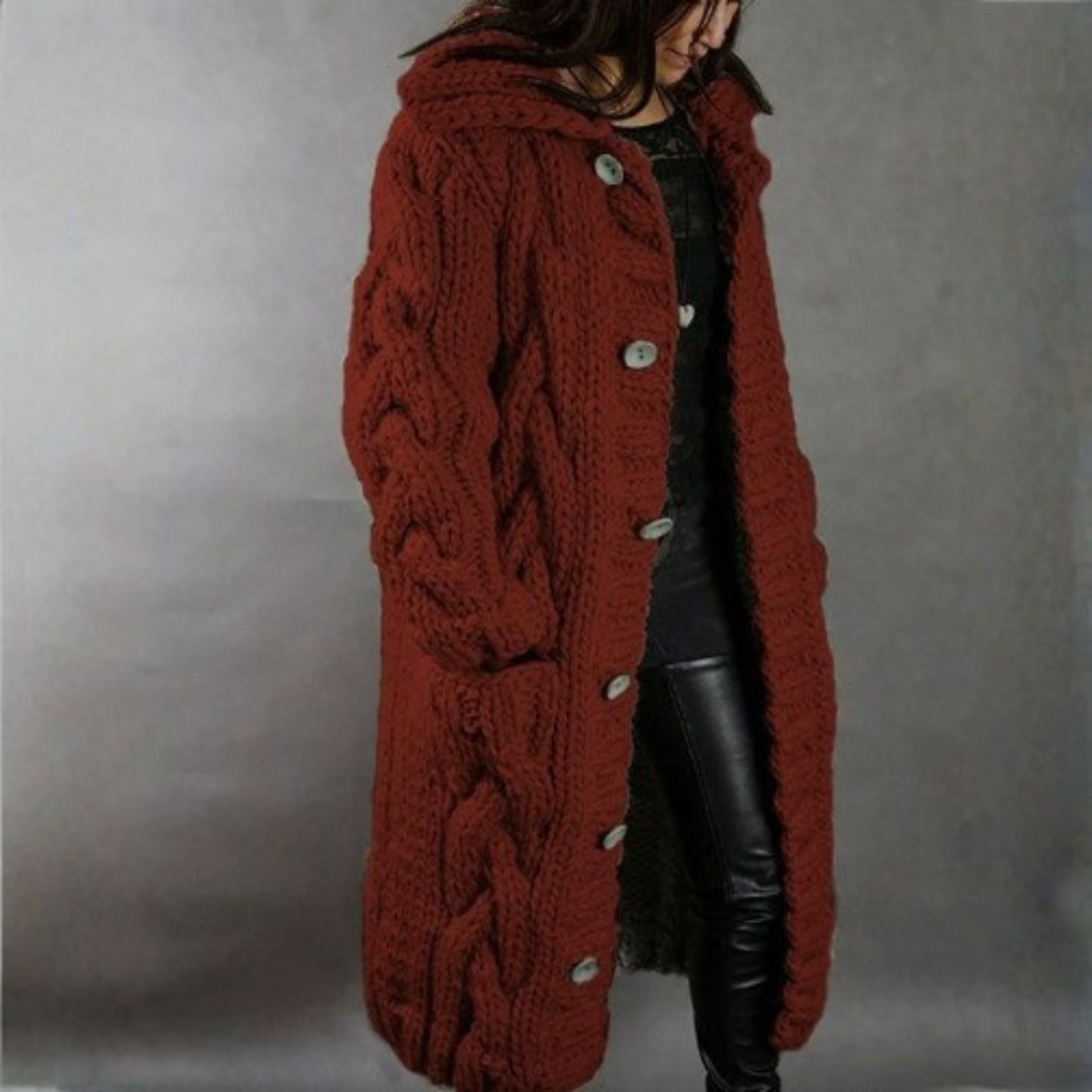 Enid | Cozy Hooded Longline Cardigan