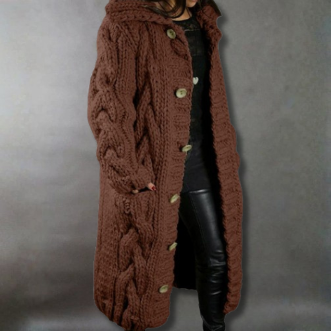 Enid | Cozy Hooded Longline Cardigan