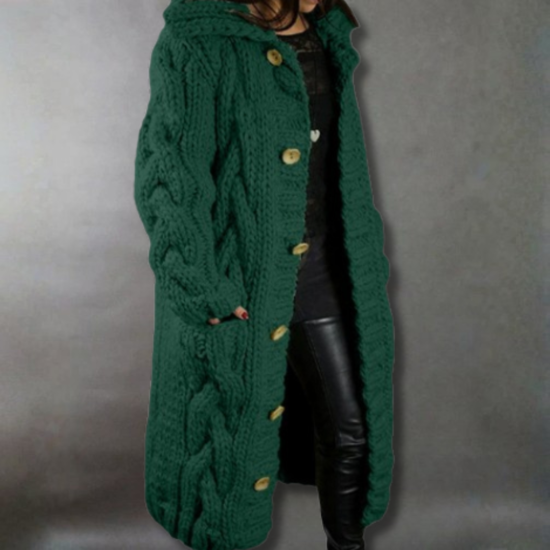 Enid | Cozy Hooded Longline Cardigan