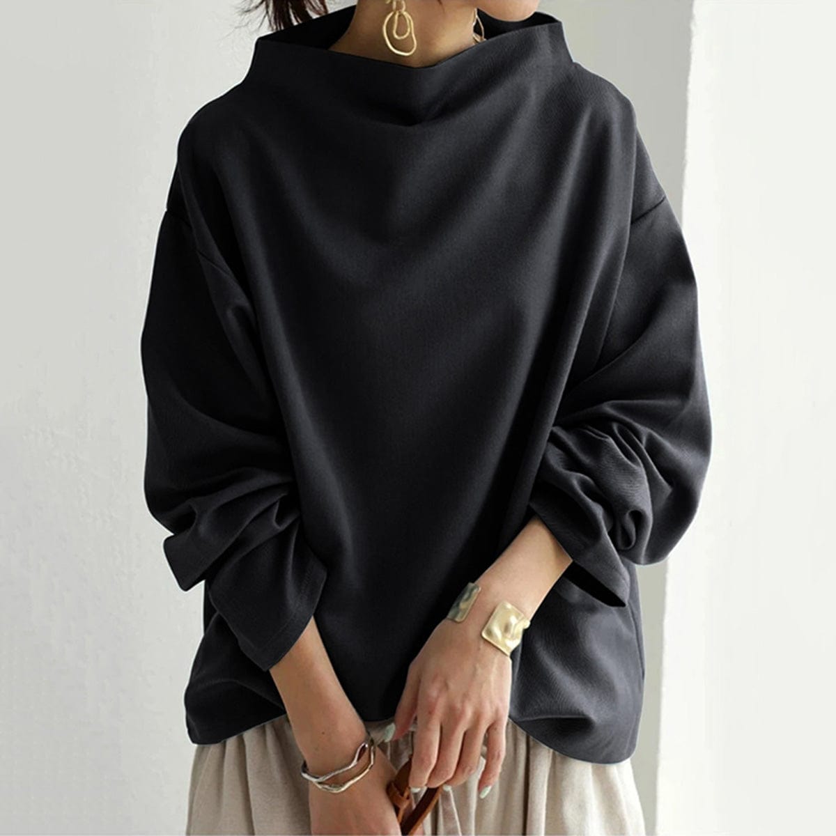 Joan | Draped High Neck Top
