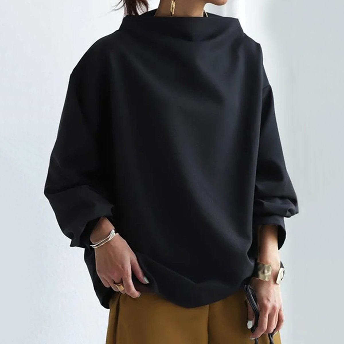 Joan | Draped High Neck Top