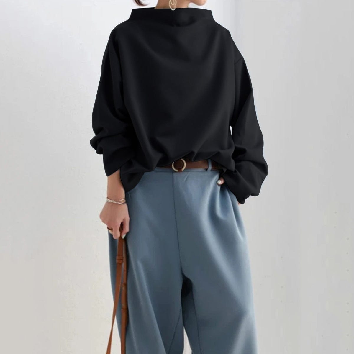 Joan | Draped High Neck Top