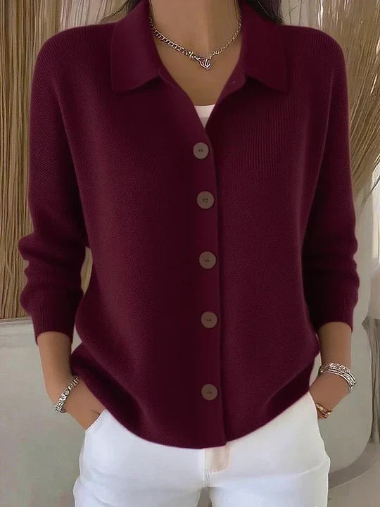 Graziana | Knit Cardigan with Collar and Buttons