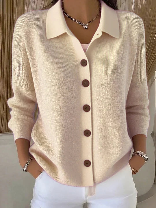 Graziana | Knit Cardigan with Collar and Buttons