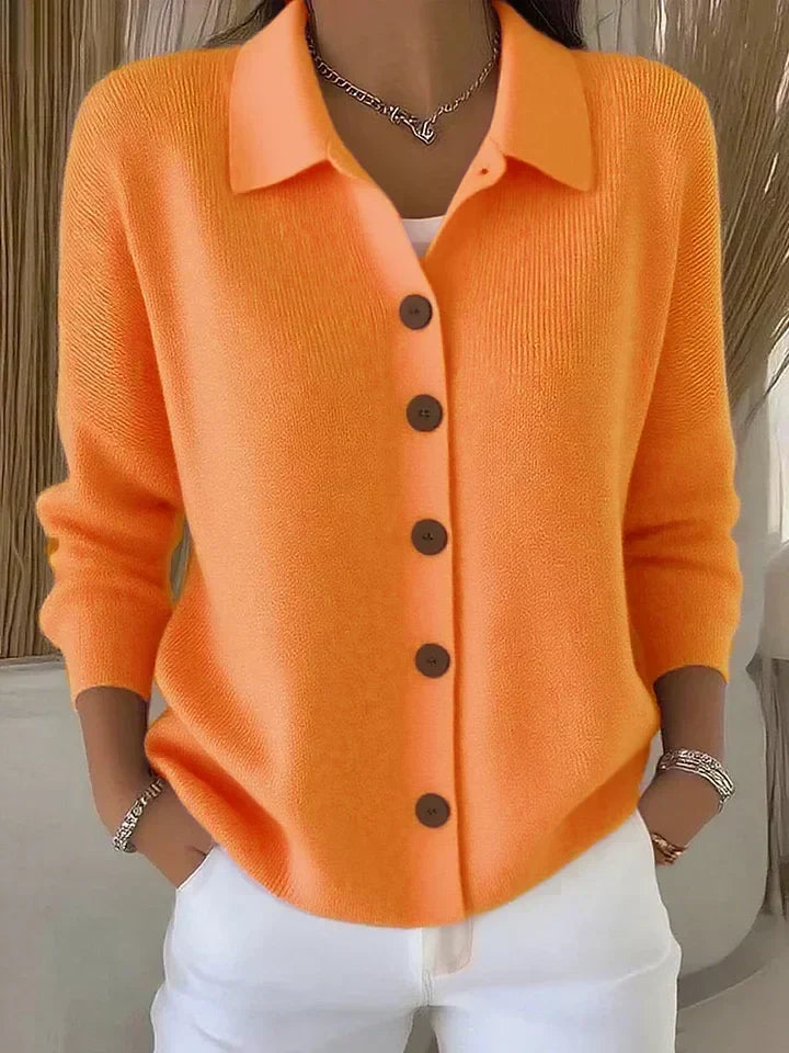 Graziana | Knit Cardigan with Collar and Buttons
