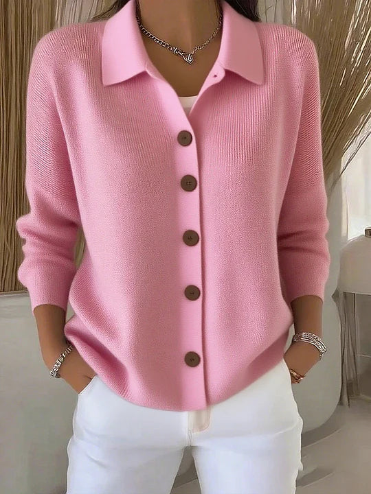 Graziana | Knit Cardigan with Collar and Buttons