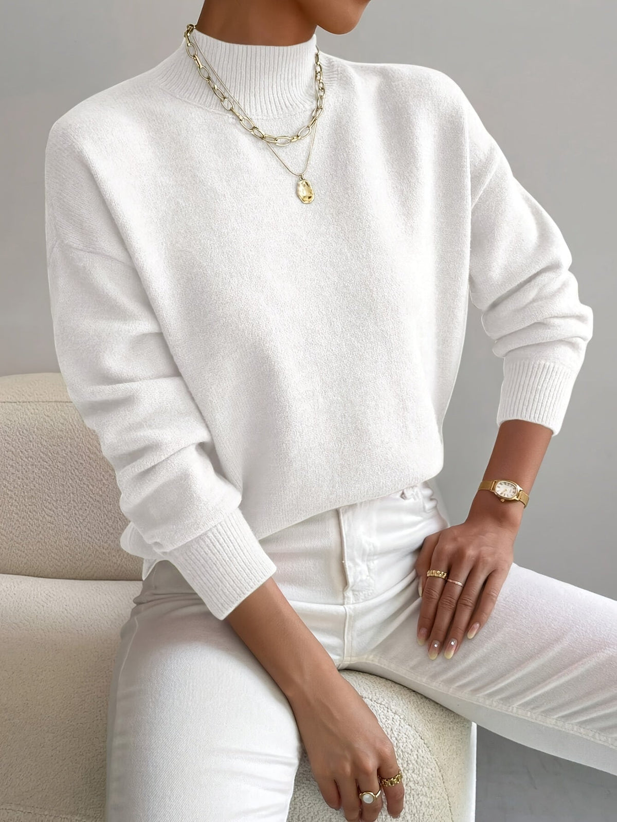 Harper | Soft Mock Neck Sweater
