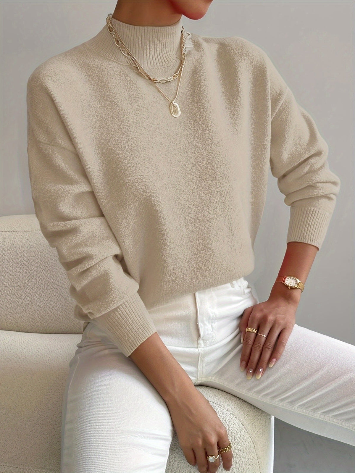 Harper | Soft Mock Neck Sweater