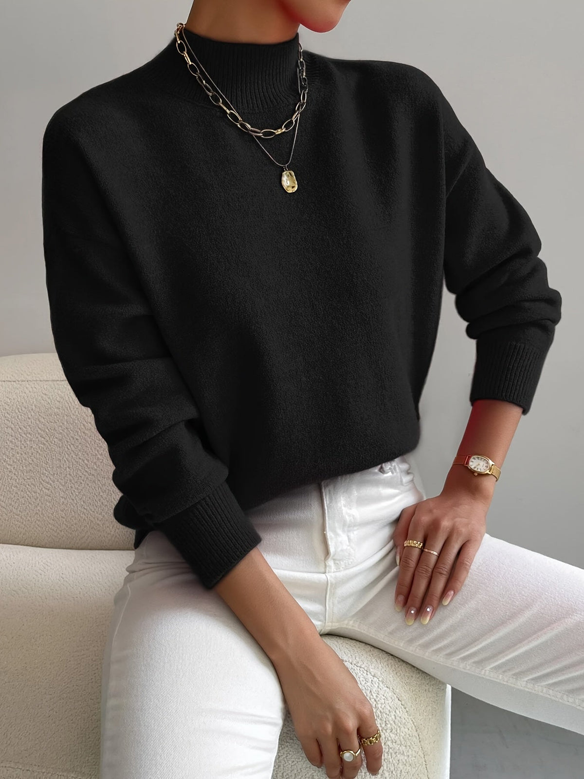 Harper | Soft Mock Neck Sweater