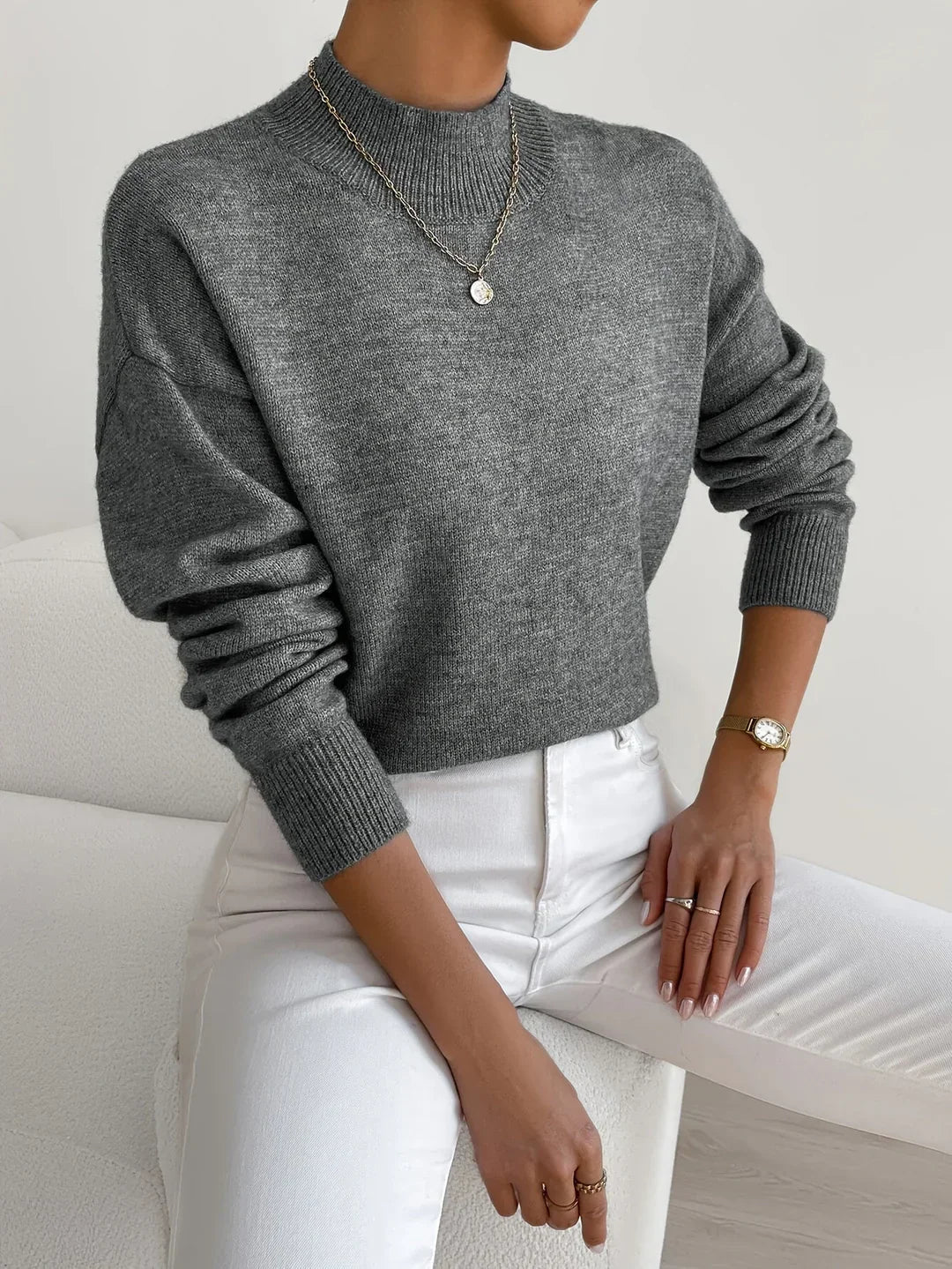 Harper | Soft Mock Neck Sweater