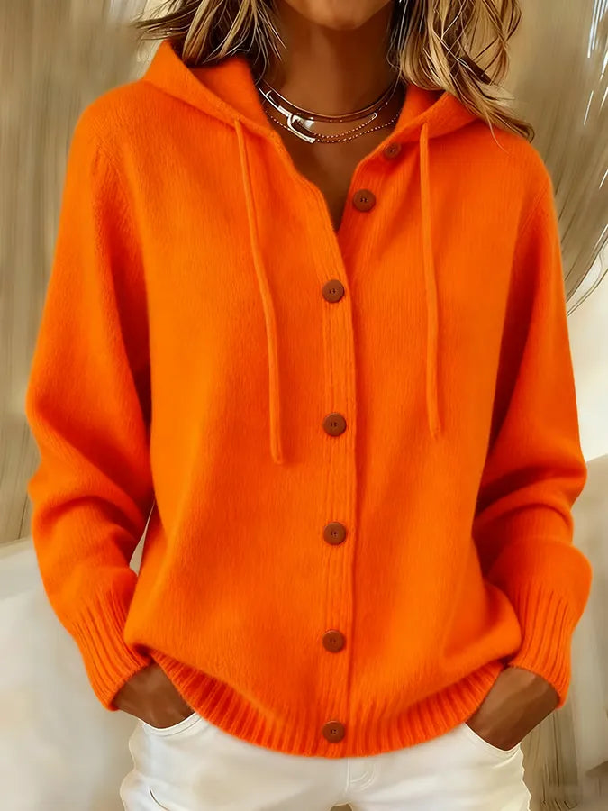 Ortensina | Hooded Knit Cardigan with Buttons