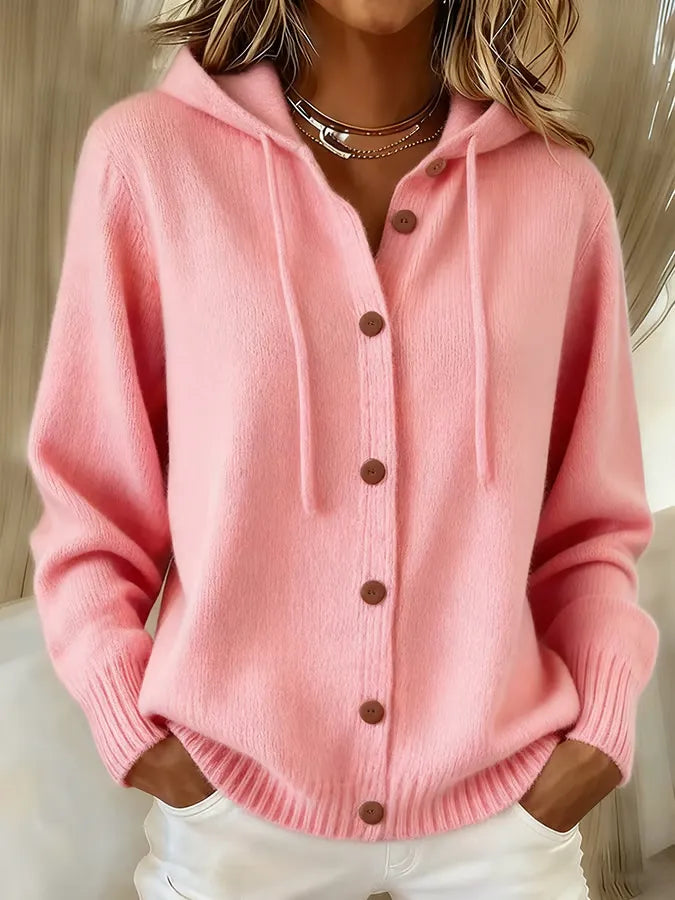 Ortensina | Hooded Knit Cardigan with Buttons